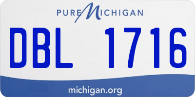 MI license plate DBL1716