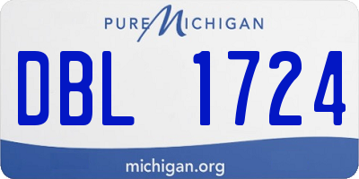 MI license plate DBL1724
