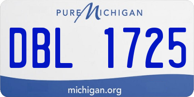 MI license plate DBL1725