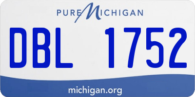 MI license plate DBL1752