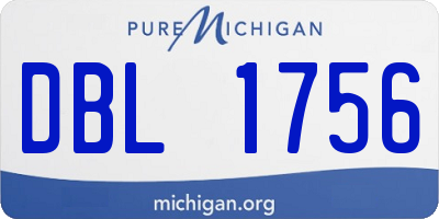 MI license plate DBL1756