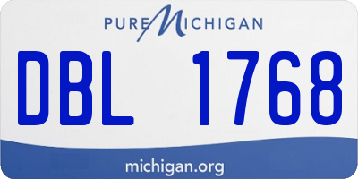 MI license plate DBL1768