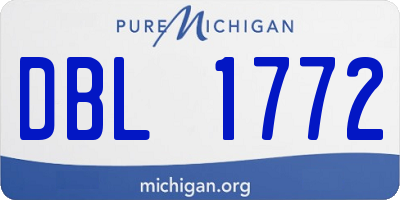 MI license plate DBL1772