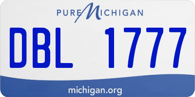 MI license plate DBL1777