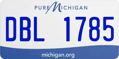 MI license plate DBL1785