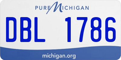 MI license plate DBL1786
