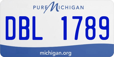 MI license plate DBL1789