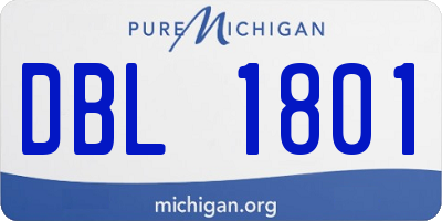 MI license plate DBL1801