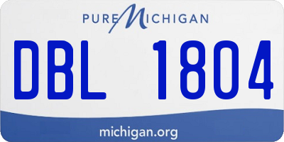 MI license plate DBL1804