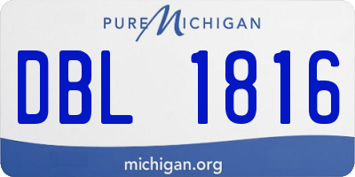 MI license plate DBL1816