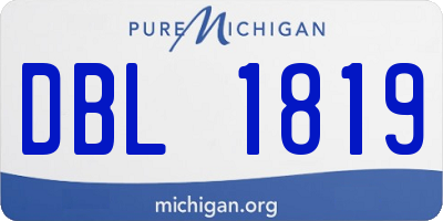 MI license plate DBL1819