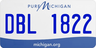 MI license plate DBL1822