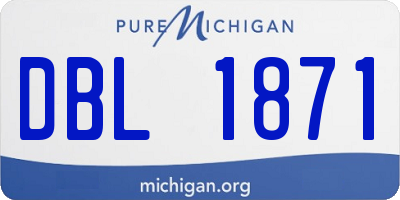 MI license plate DBL1871