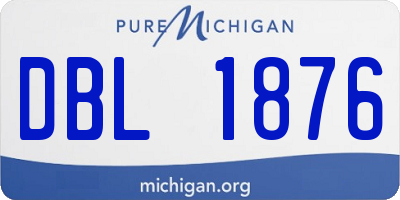 MI license plate DBL1876