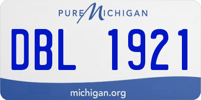 MI license plate DBL1921