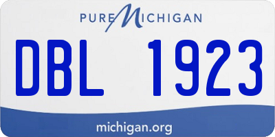 MI license plate DBL1923