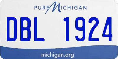 MI license plate DBL1924