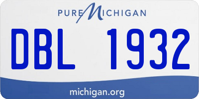 MI license plate DBL1932