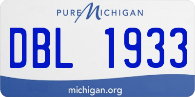 MI license plate DBL1933