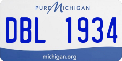 MI license plate DBL1934