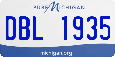 MI license plate DBL1935