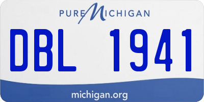 MI license plate DBL1941