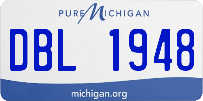 MI license plate DBL1948