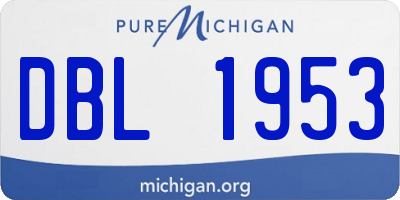 MI license plate DBL1953