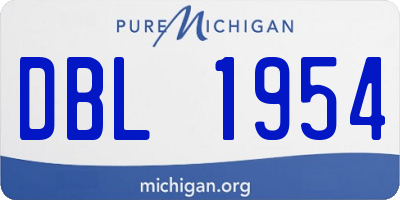 MI license plate DBL1954
