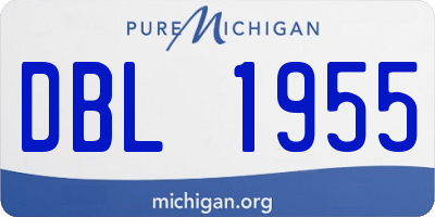 MI license plate DBL1955