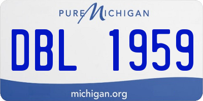 MI license plate DBL1959