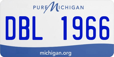 MI license plate DBL1966
