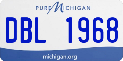 MI license plate DBL1968
