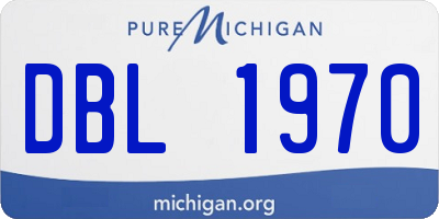 MI license plate DBL1970