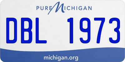 MI license plate DBL1973