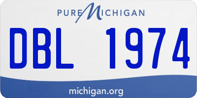 MI license plate DBL1974