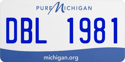 MI license plate DBL1981