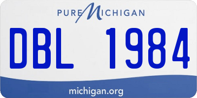 MI license plate DBL1984