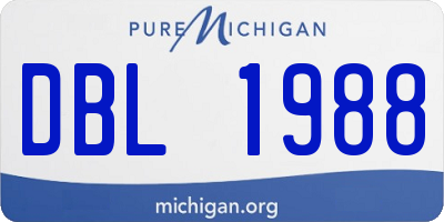 MI license plate DBL1988