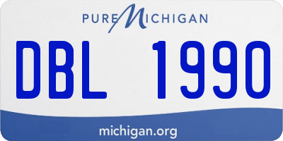 MI license plate DBL1990