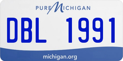 MI license plate DBL1991