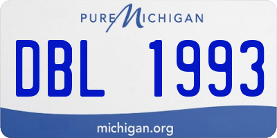 MI license plate DBL1993