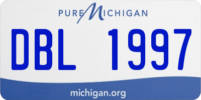 MI license plate DBL1997