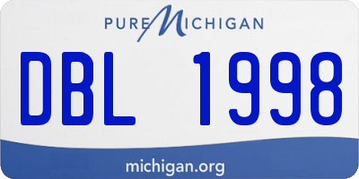 MI license plate DBL1998