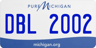 MI license plate DBL2002