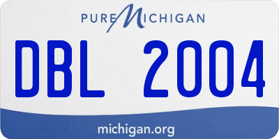 MI license plate DBL2004