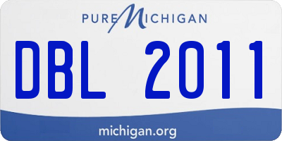 MI license plate DBL2011