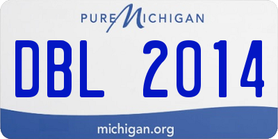 MI license plate DBL2014