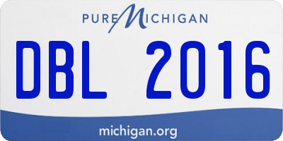 MI license plate DBL2016