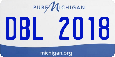 MI license plate DBL2018